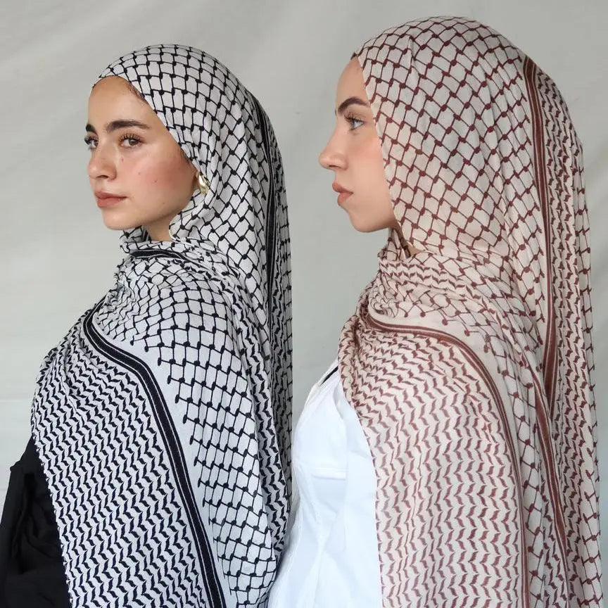 MH045 Chiffon Keffiyeh Hijab Mariam's Collection