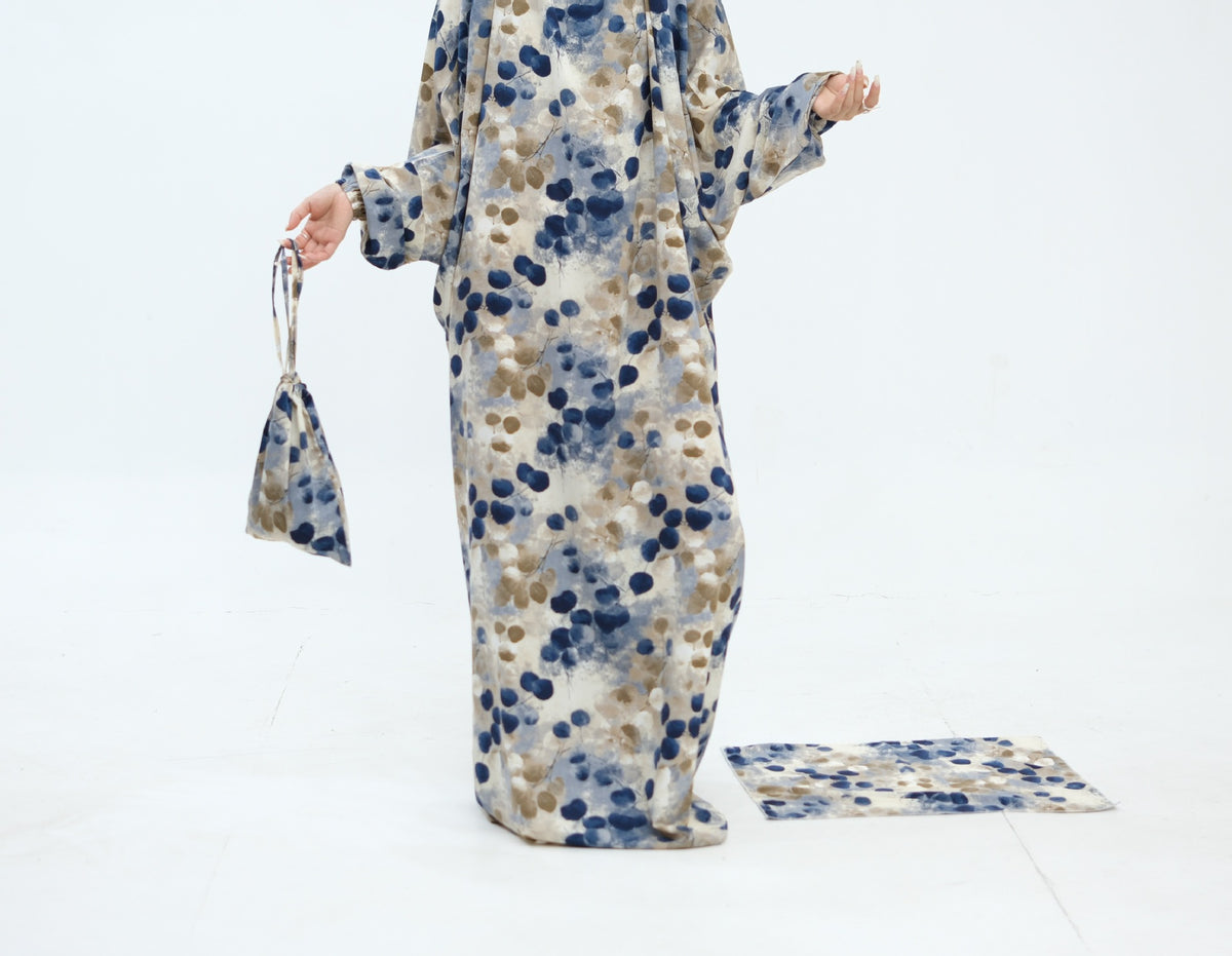 Printed One-Piece Hijab Abaya Prayer Set(MJ025)