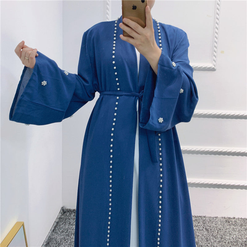 Beaded Open Abaya - Elegant & Temperament With Matching Belt (MOA090)