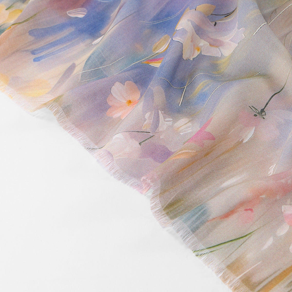 Impressionist Floral Print Lightweight Hijab Scarf(MH250)