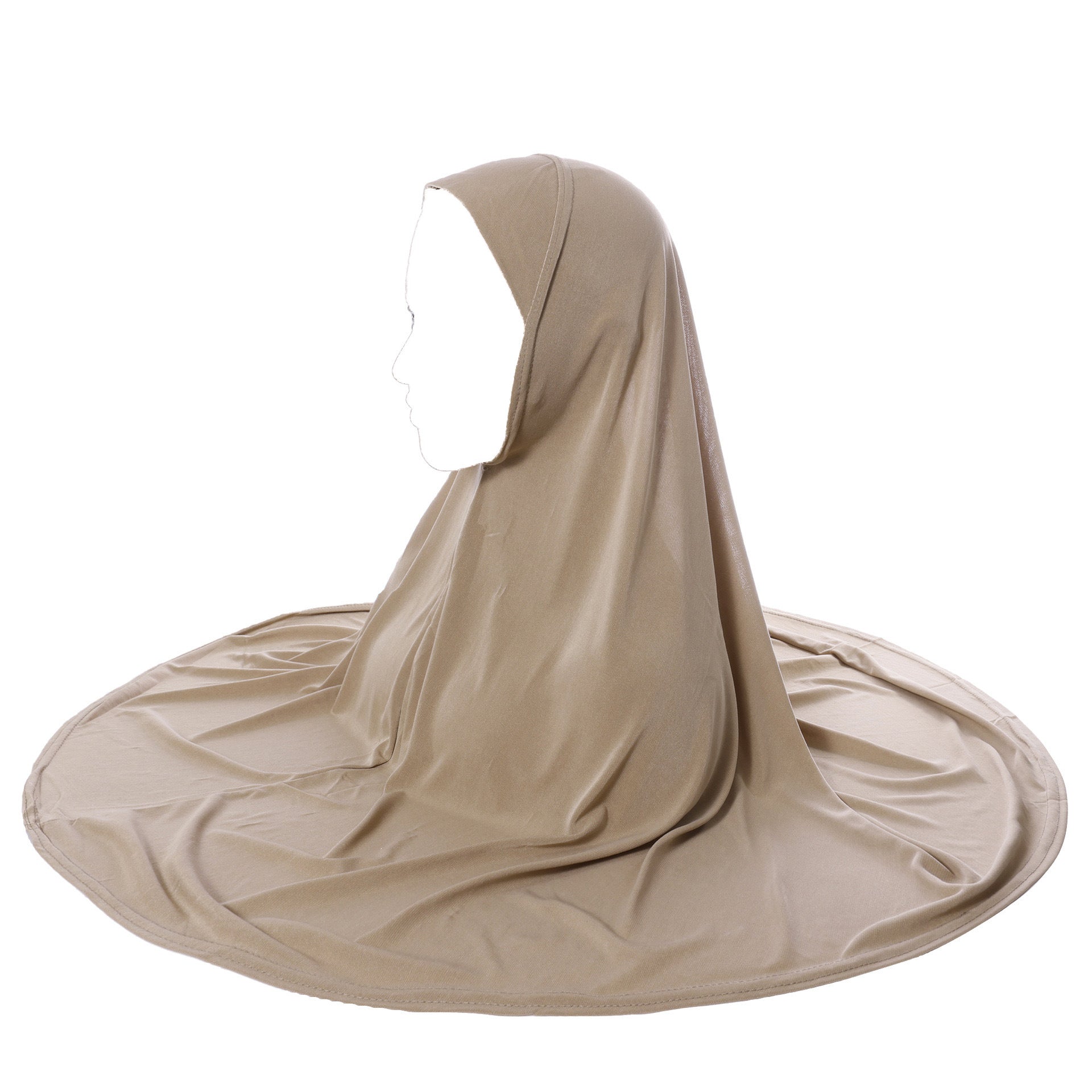 Crystal Linen Round Edge Khimar Hijab(MK028)