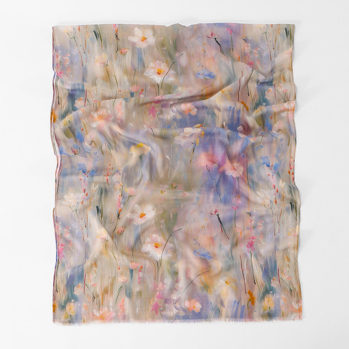 Impressionist Floral Print Lightweight Hijab Scarf(MH250)