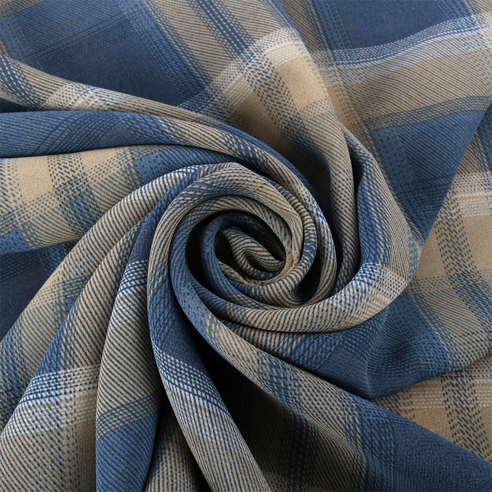 Vintage Tartan Plaid Lightweight Hijab Scarf(MH258)