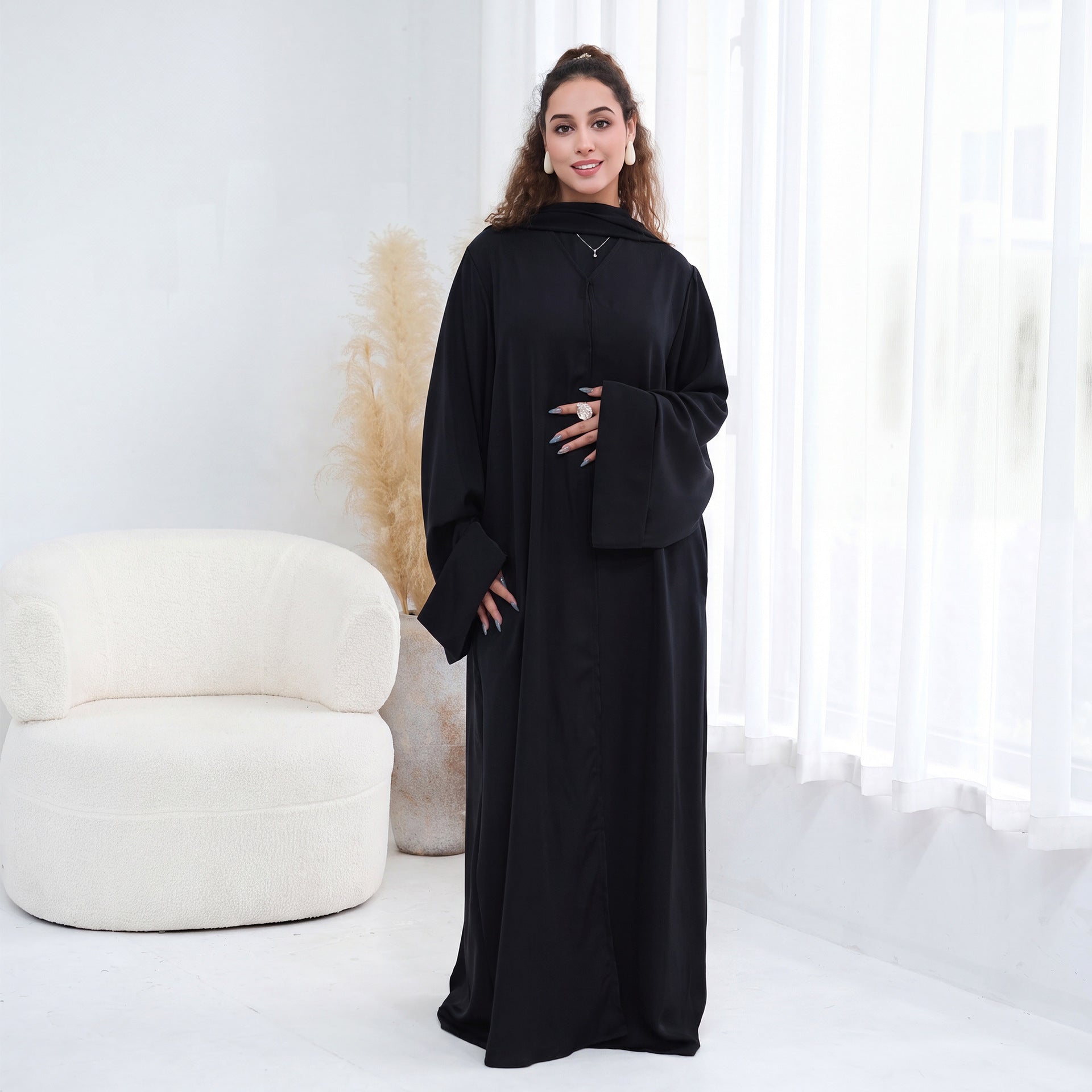 Nida Open Abaya & Hijab Set(MOA344)