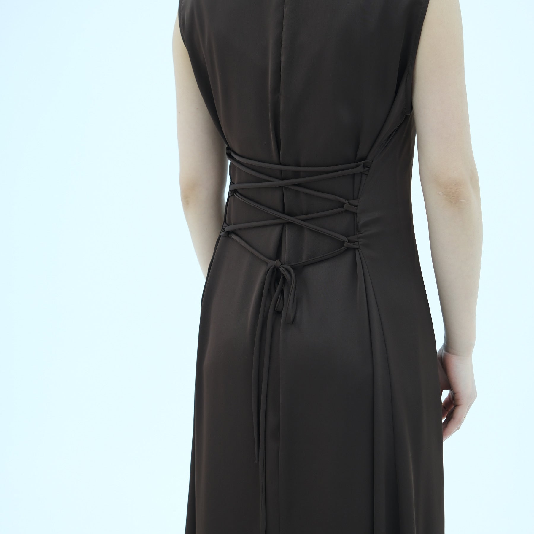 Corset-Back Lace-Up Sleeveless Maxi Dress(MS472)