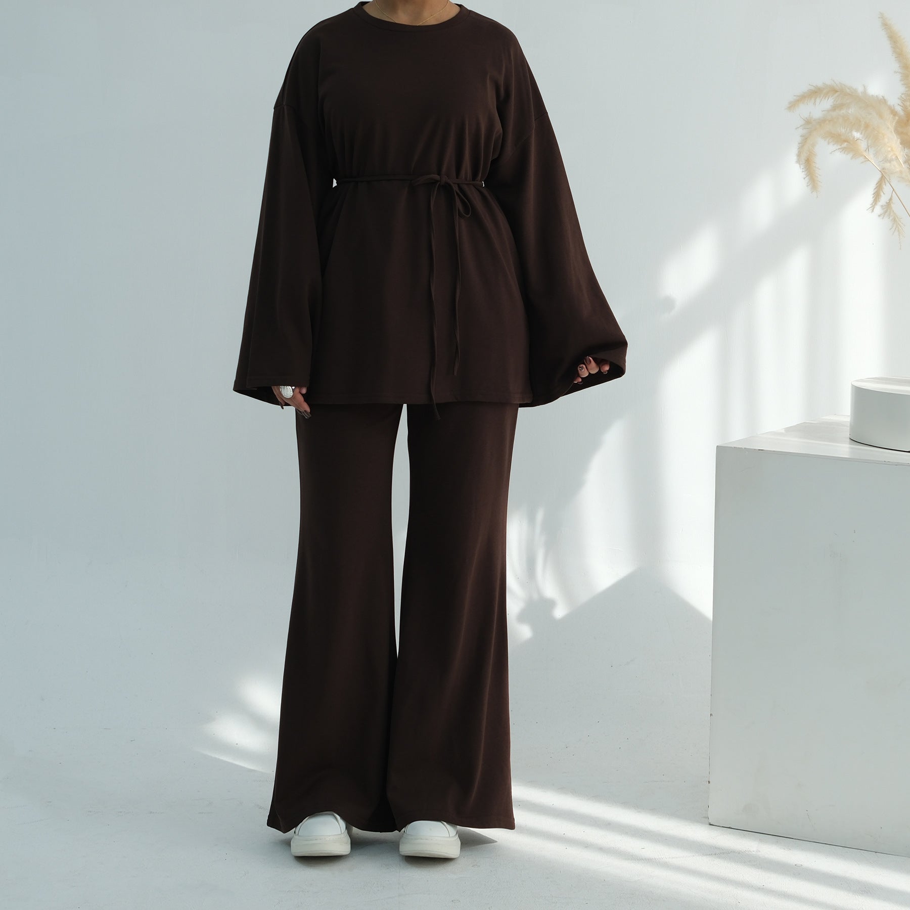 100% Cotton Oversized Top & Wide-Leg Trouser Set(MS450)