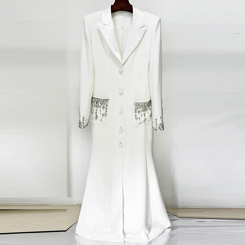 Crystal Embellished Blazer Evening Gown(MS300)