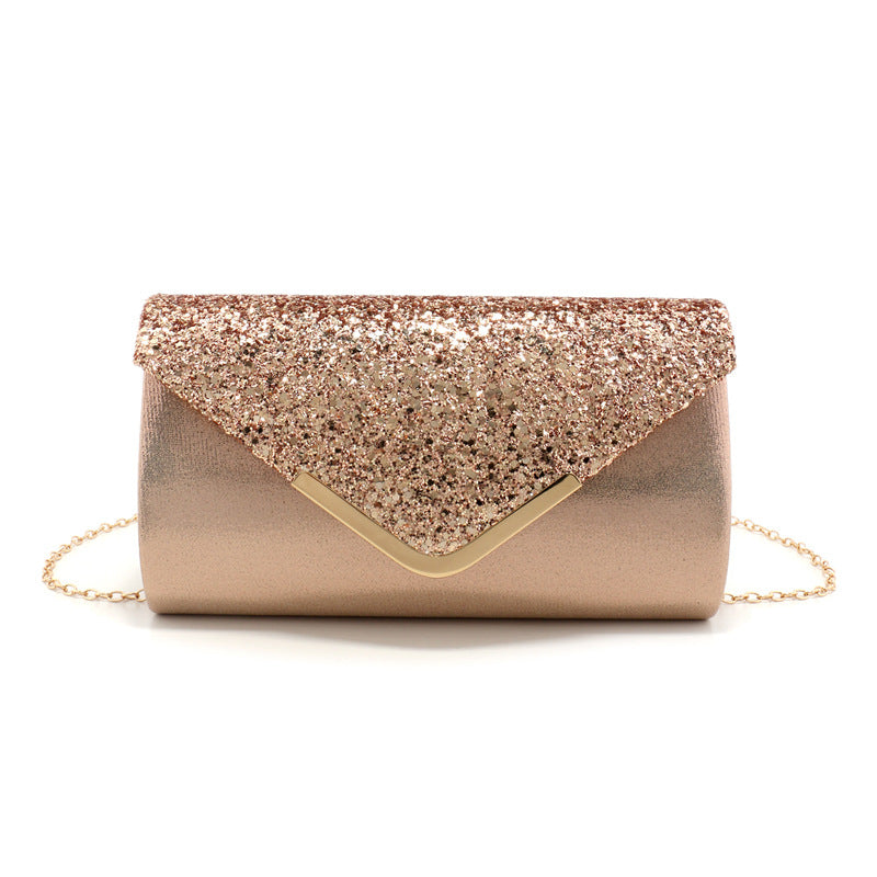 Classic Glitter Envelope Evening Clutch Bag - Sparkling Party Handbag & Crossbody Purse for Weddings & Proms(MAC495)