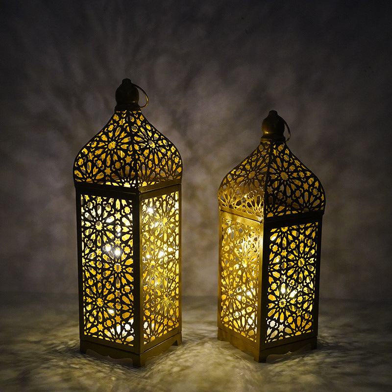 Festive Home Craft Decor Ramadan Hollow Moroccan Iron Lantern (MAC402)