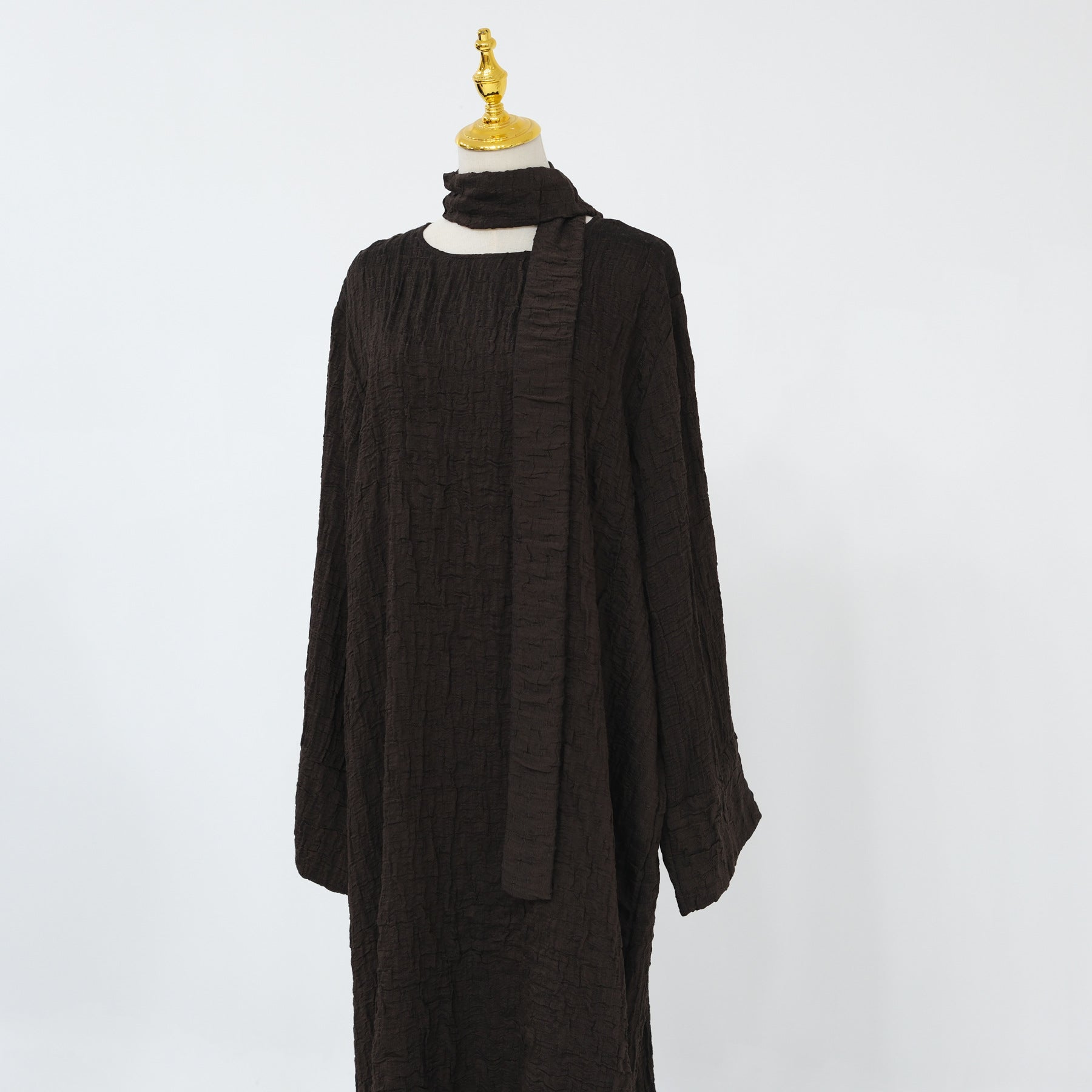 Textured Jacquard Abaya with Batwing Cardigan & Belt(MOA281)