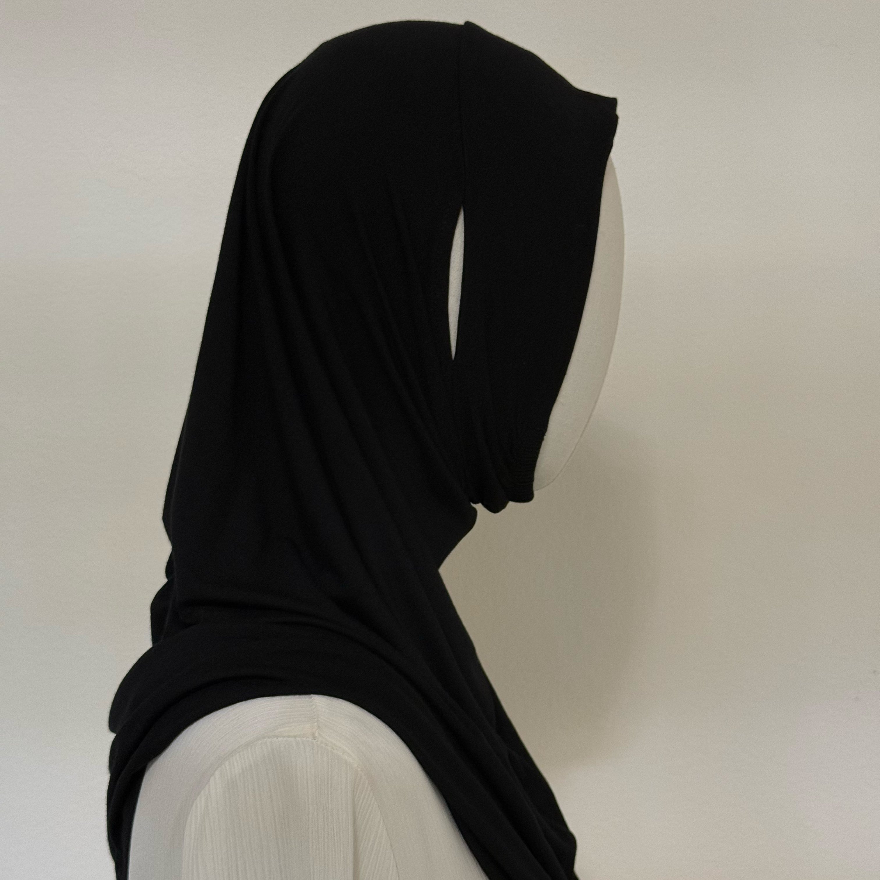 Stretch-Fit Instant Hijab — Cotton Modal, Earphone-Friendly (MH224)