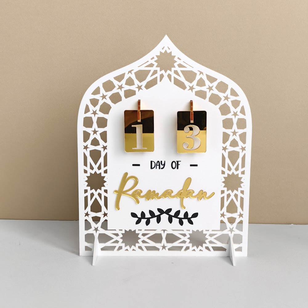 Festive Home Craft Ornament Ramadan Countdown Acrylic Tabletop Decor (MAC403)