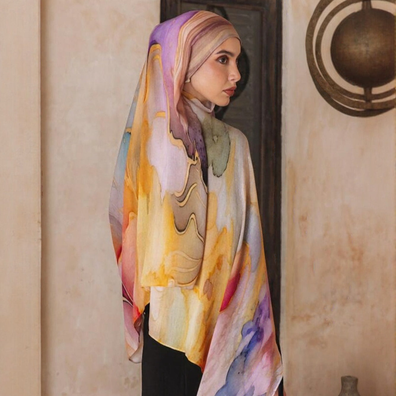Printed Cotton Hijab Scarf | Soft Breathable Long Headscarf(MH201)