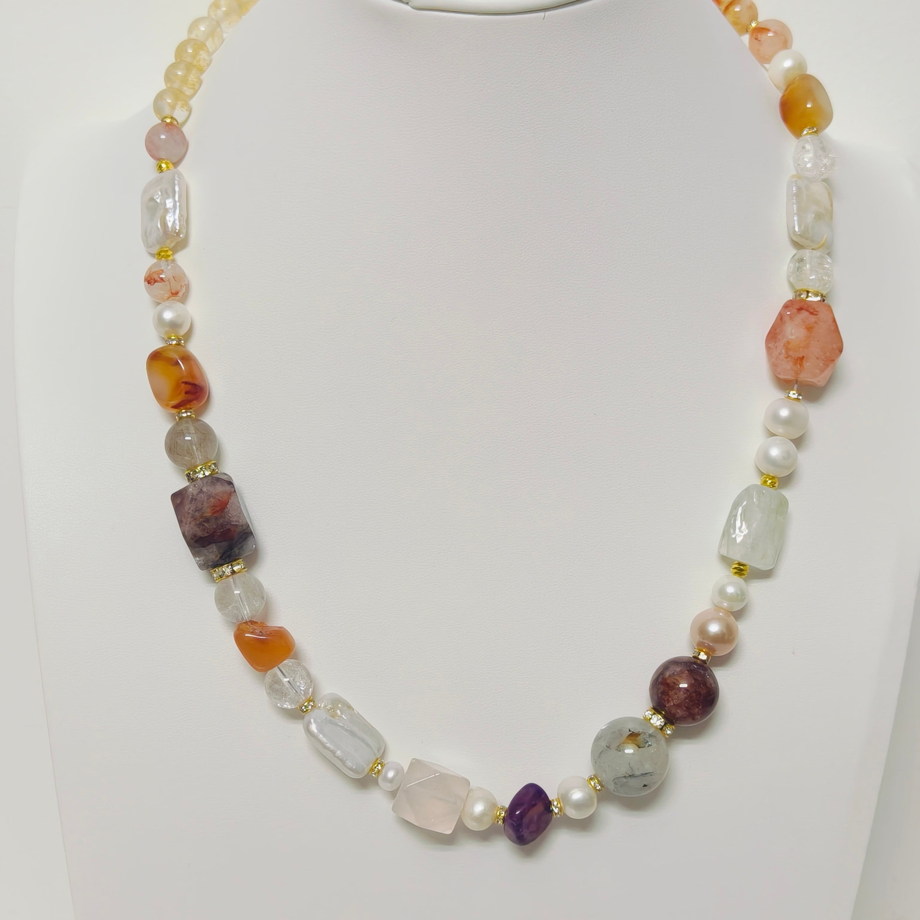 Handmade Premium Crystal Necklace | Artisan Woven Jewelry with Alloy Accents | Elegant Sparkling Statement Necklace for Women (MAC345)