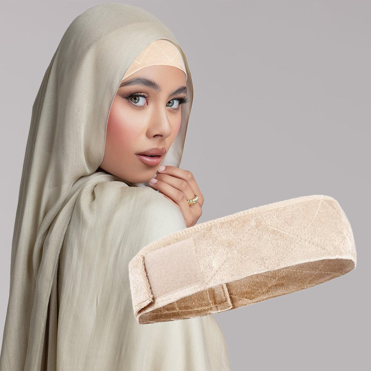Adjustable Velvet Hijab Grip Headband(MAC486) - Mariam's Collection