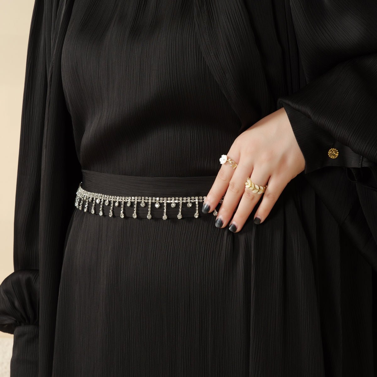 Archive Piece Crinkle Crepe Abaya 3-Piece Set - MP025 (Size M Only) - Mariam's Collection