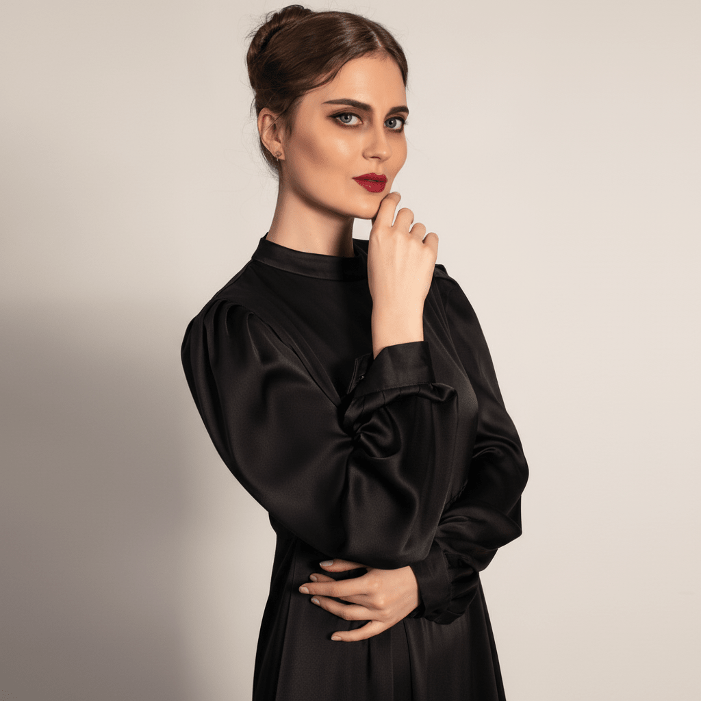 Archive Piece Satin Lantern Sleeve Maxi Dress - MP017 (Size S Only) - Mariam's Collection