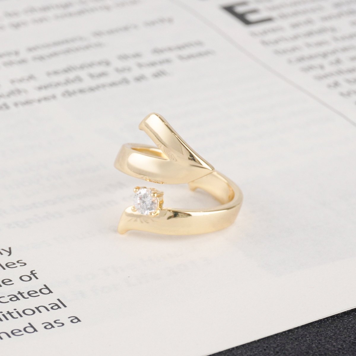 Artisan Asymmetric Diamond Ring Edgy Glamour for Standout Moments (MAC282) - Mariam's Collection