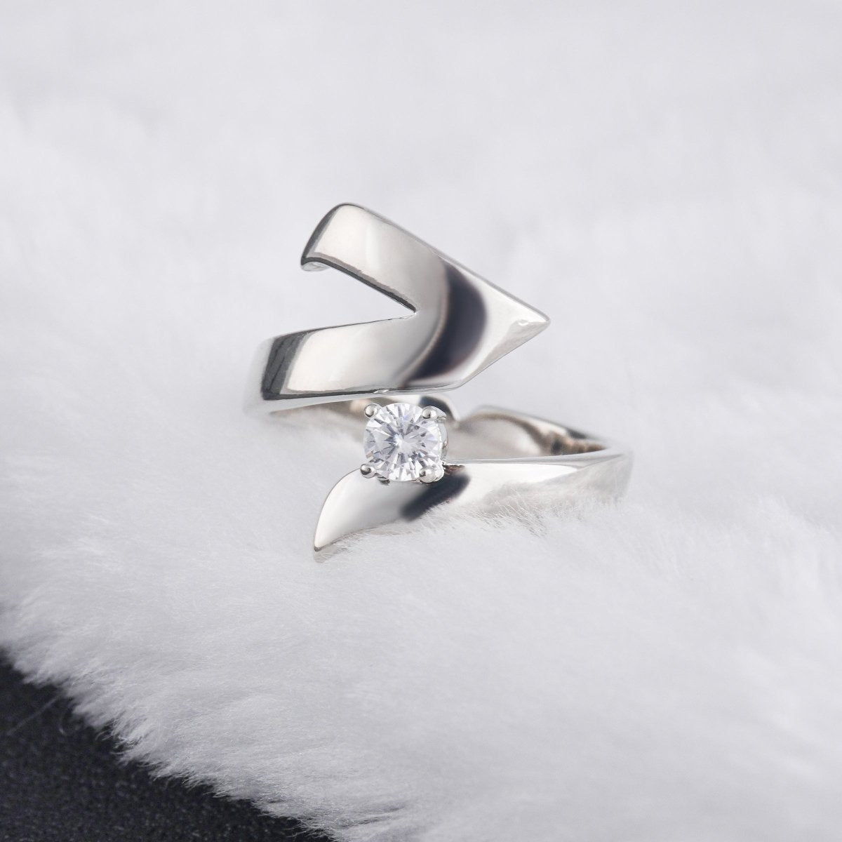 Artisan Asymmetric Diamond Ring Edgy Glamour for Standout Moments (MAC282) - Mariam's Collection