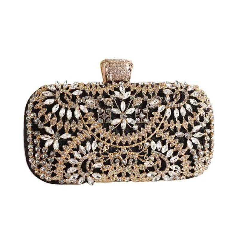 Artisan Crystal - Flower Evening Clutch Luxury Glitter Handbag for Couture & Galas (MAC274) - Mariam's Collection