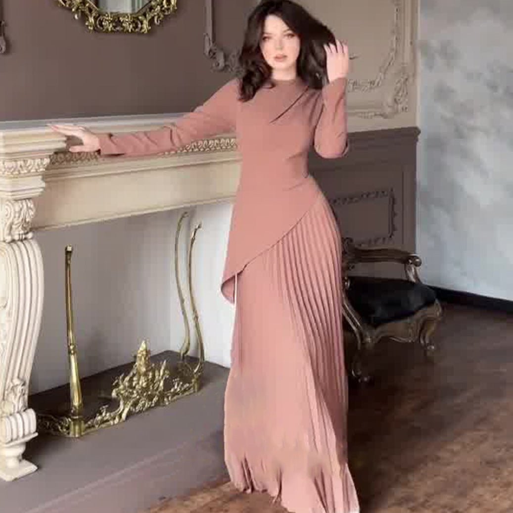 Asymmetric Peplum Dress(MS319) Lotus root pink / S Asymmetric Peplum Dress(MS319) Lotus root pink / S