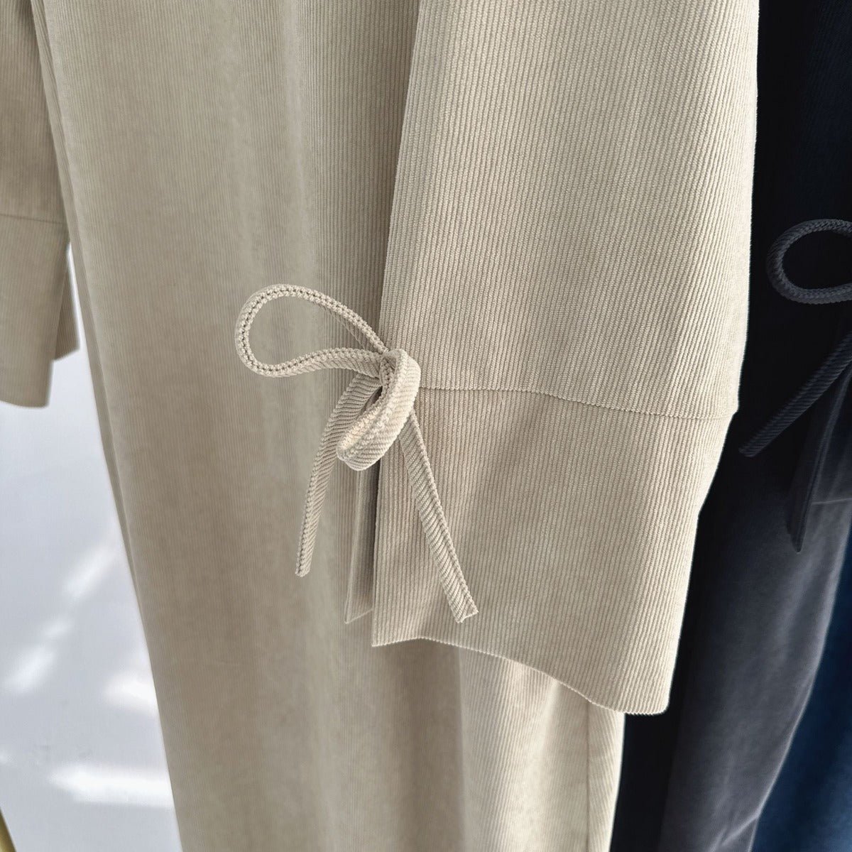 Autumn Bow - Sleeve Corduroy Abaya | Modest Muslim Women's Luxury Wear. (MA248) - Mariam's Collection