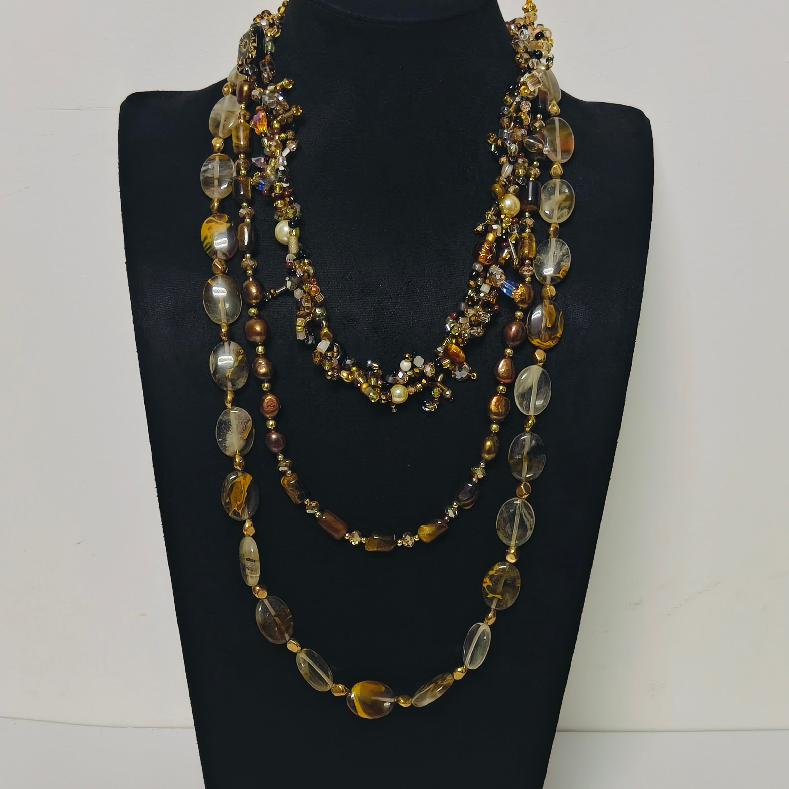 Versatile Adornment Stratified Brilliance Necklace Set (MAC344)