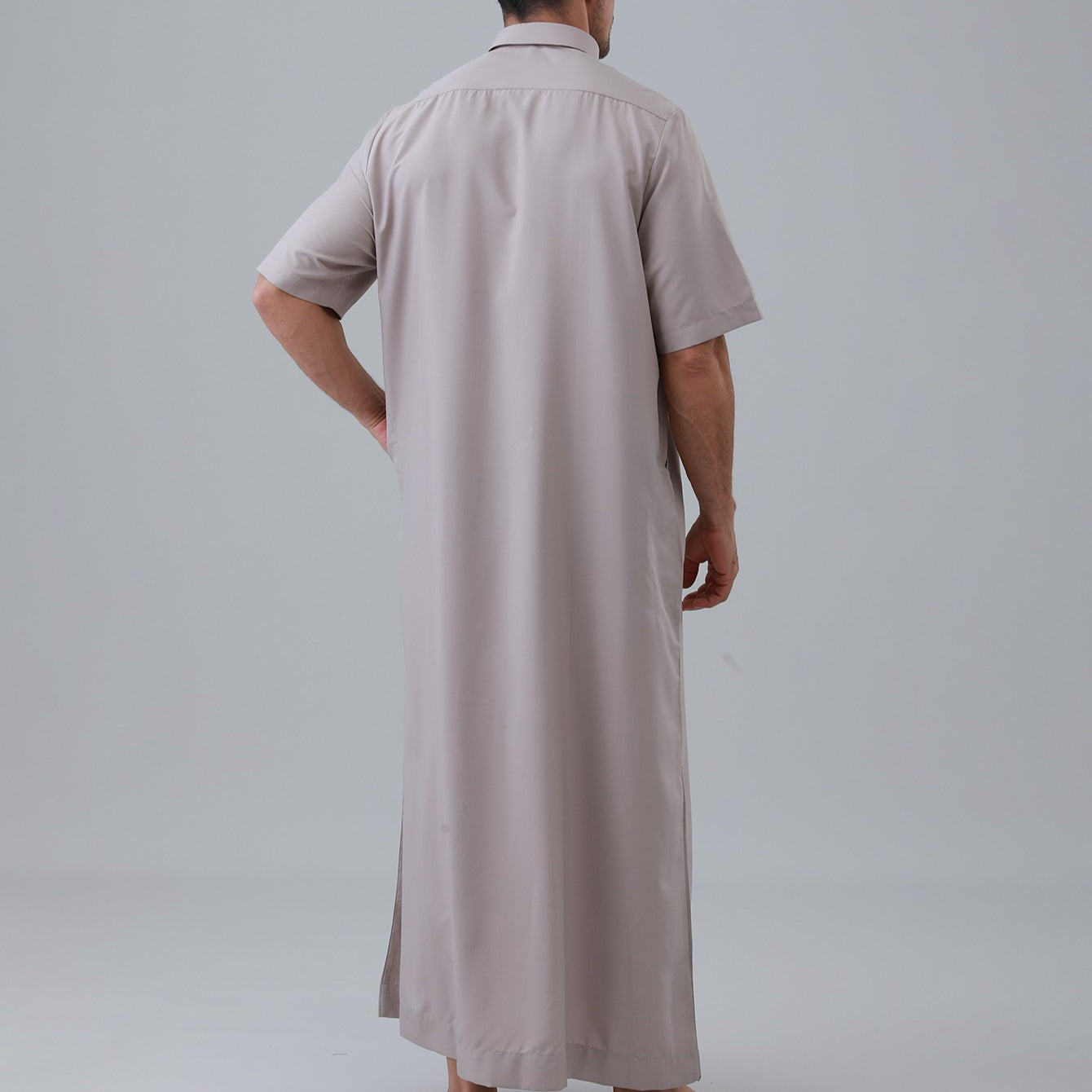 Men's Solid Color Thobe with Button Placket(MT038)