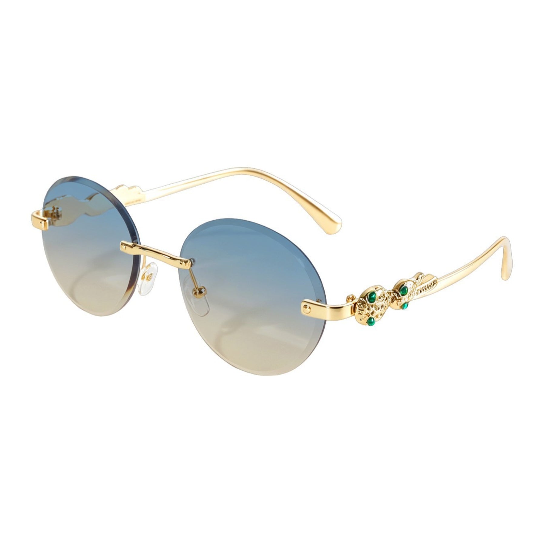Vintage Oval Rimless Sun Glasses(MAC446)