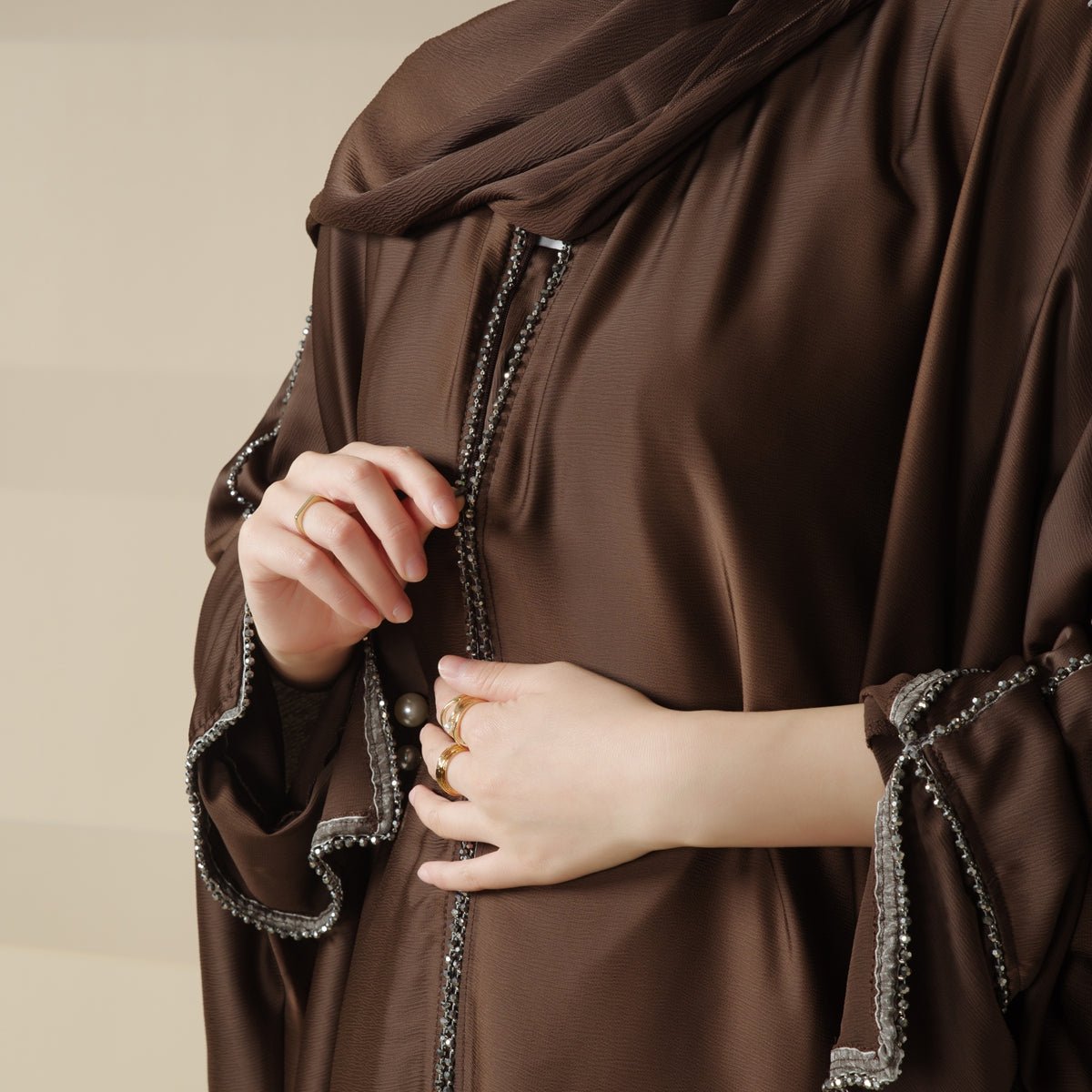 Batwing Abaya With Matching Hijab | Batwing Sleeve Abaya (MA041) - Mariam's Collection
