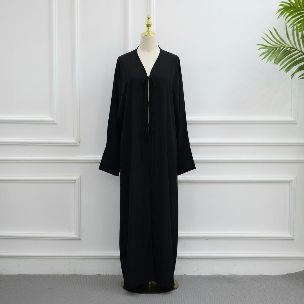 Nida Three-Piece Open Abaya Set(MOA340)