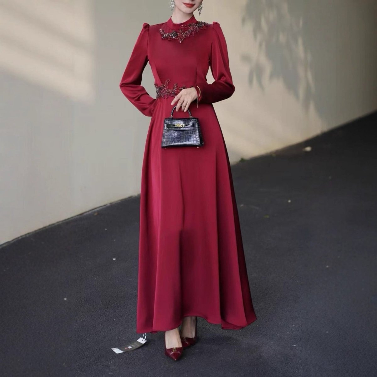 Beaded Embellished Maxi Dress(MS365) - Mariam's Collection