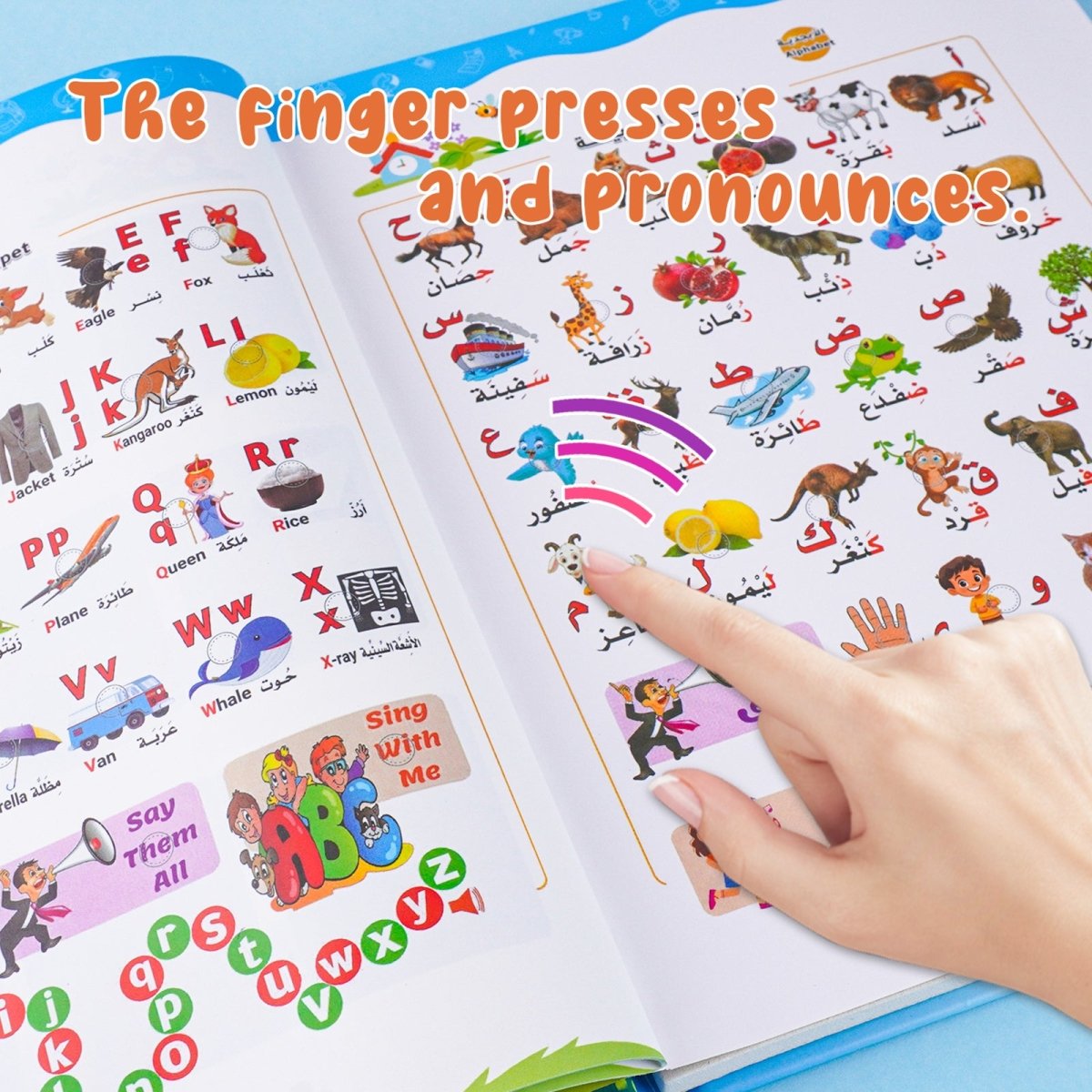 Bilingual Arabic - English Phonics Book Interactive Talking Book for Kids’ Early Learning Smart Educational Book (MR079) - Mariam's Collection