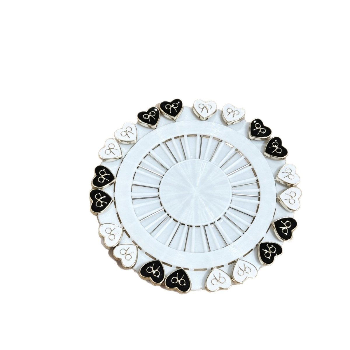 Black & White Enamel Hijab Pins Set(MAC434) - Mariam's Collection
