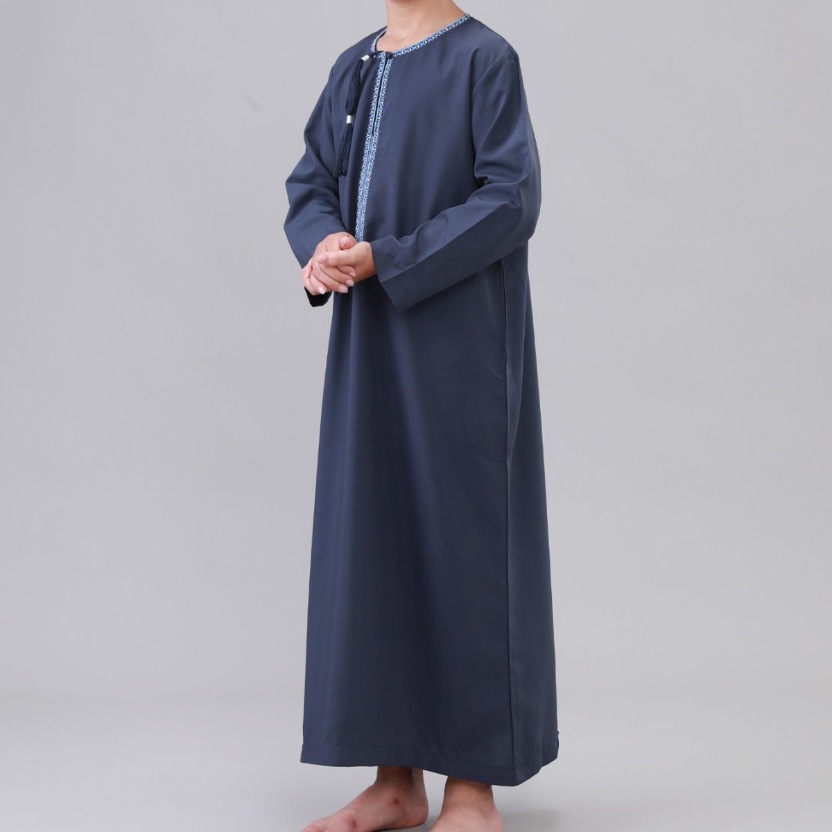 Boys Embroidered Thobe with Tassel Detail(MKB016) - Mariam's Collection
