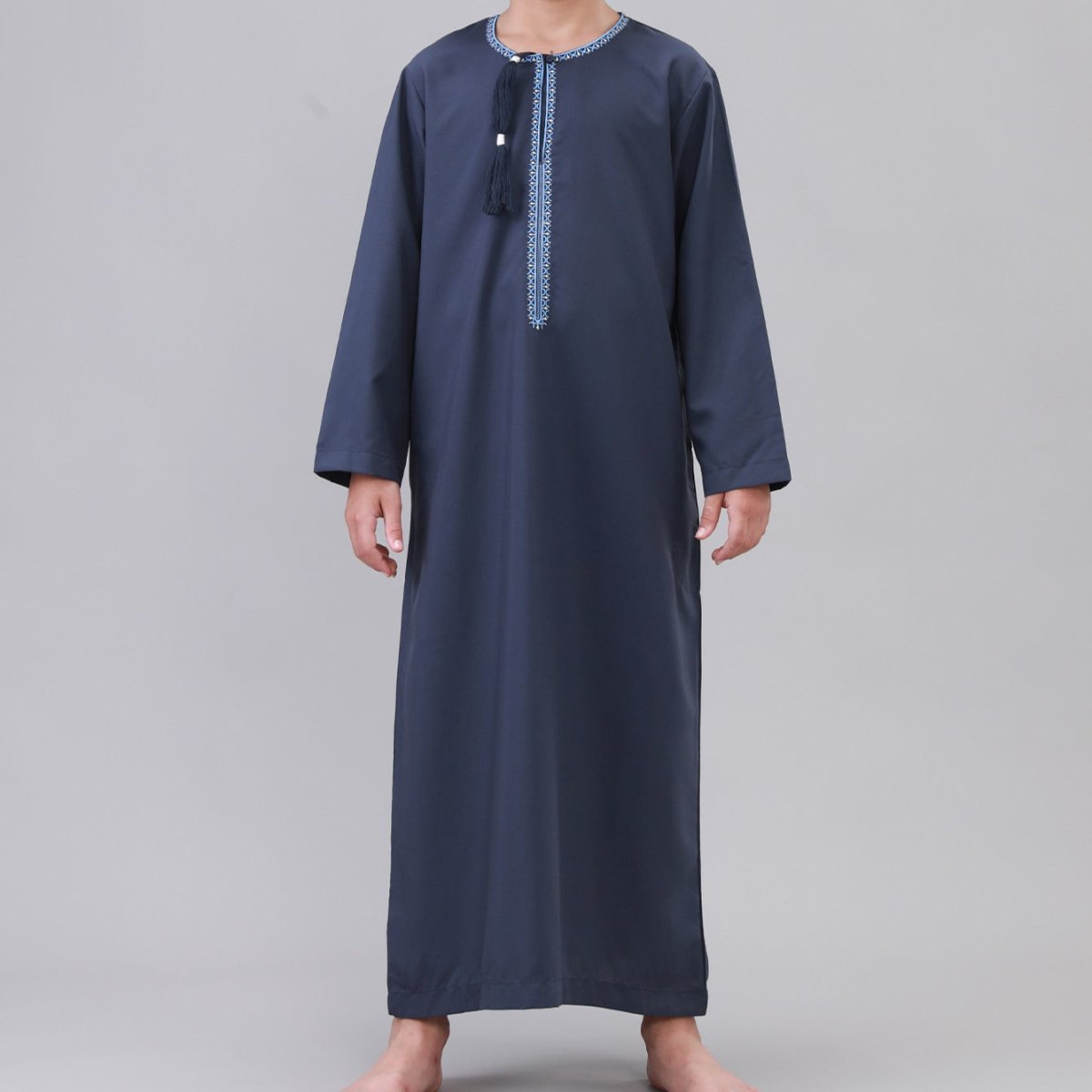 Boys Embroidered Thobe with Tassel Detail(MKB016) - Mariam's Collection