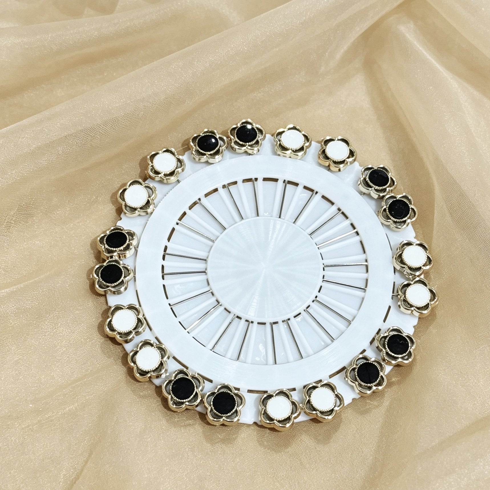 Black & White Enamel Hijab Pins Set(MAC434)