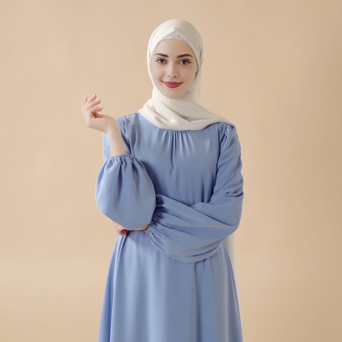 Candy Color Pleated Abaya | Must - have Essential Basic Dress (MA142) - Mariam's Collection