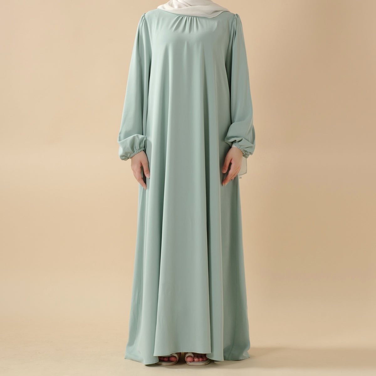 Candy Color Pleated Abaya | Must - have Essential Basic Dress (MA142) - Mariam's Collection