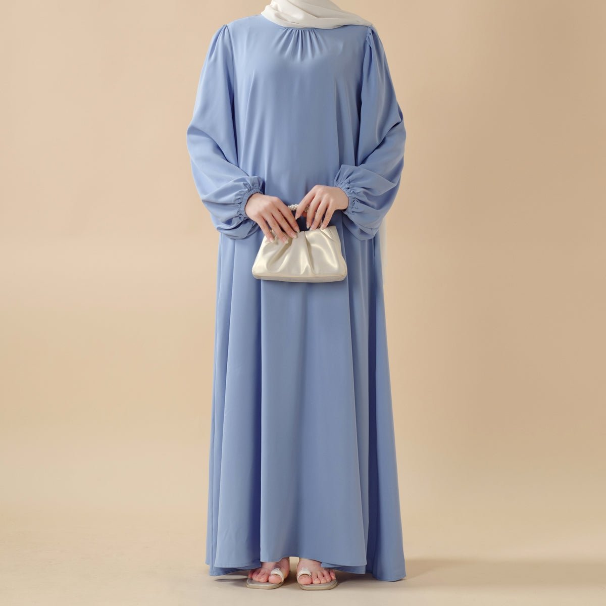 Candy Color Pleated Abaya | Must - have Essential Basic Dress (MA142) - Mariam's Collection