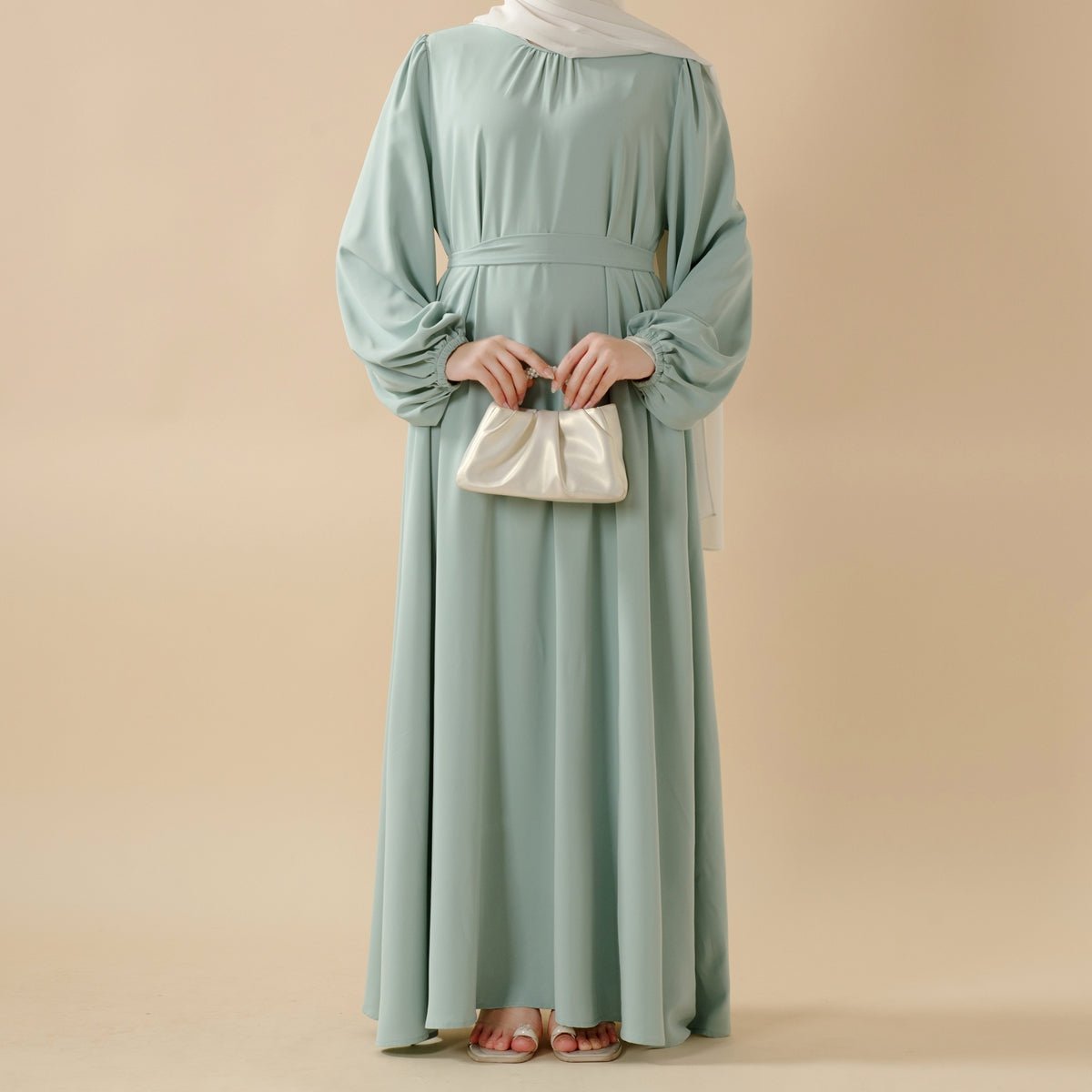 Candy Color Pleated Abaya | Must - have Essential Basic Dress (MA142) - Mariam's Collection