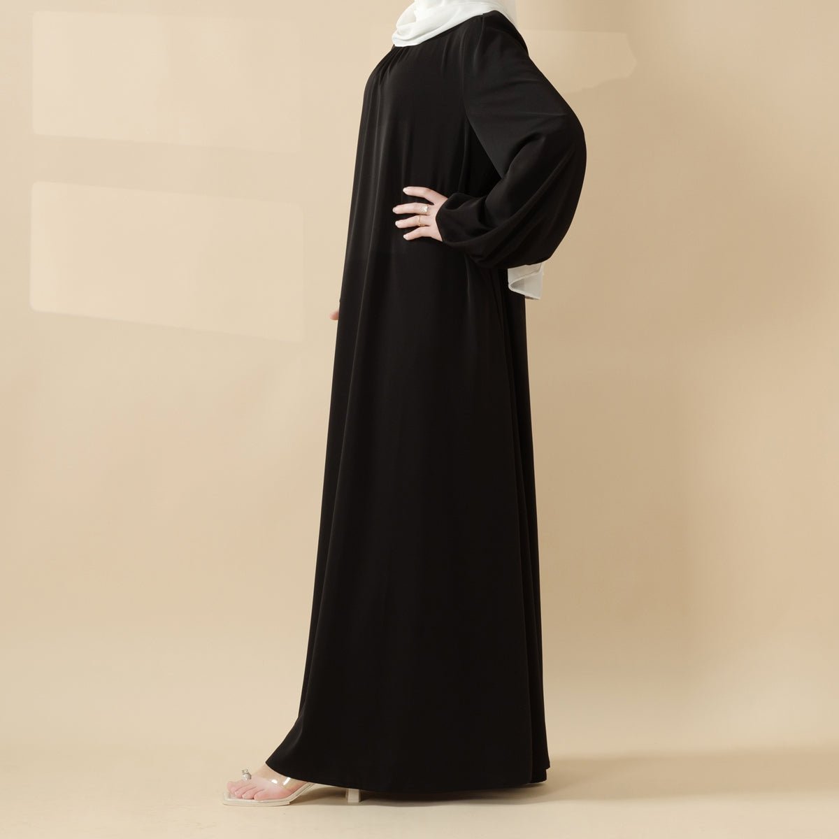 Candy Color Pleated Abaya | Must - have Essential Basic Dress (MA142) - Mariam's Collection
