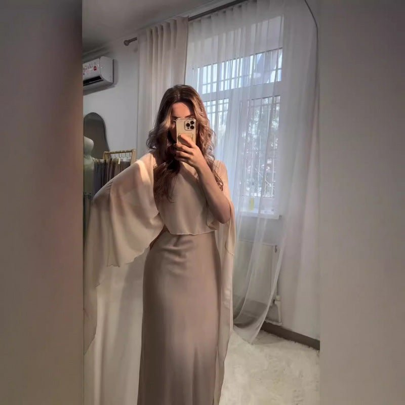 Cape Overlay Abaya Dress(MS320) - Mariam's Collection