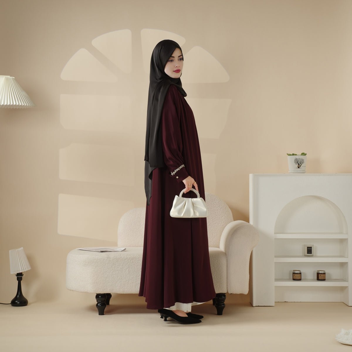 Cardigan Abaya, Western Style Abaya (MOA061) - Mariam's Collection