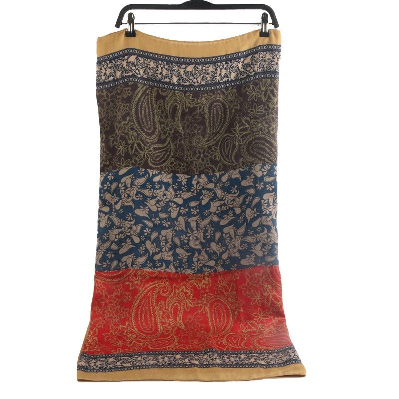 Cashmere - Feel Paisley Print Hijab Scarf | 180x85cm Fringe Edge Shawl with Traditional Motifs(MH150) - Mariam's Collection