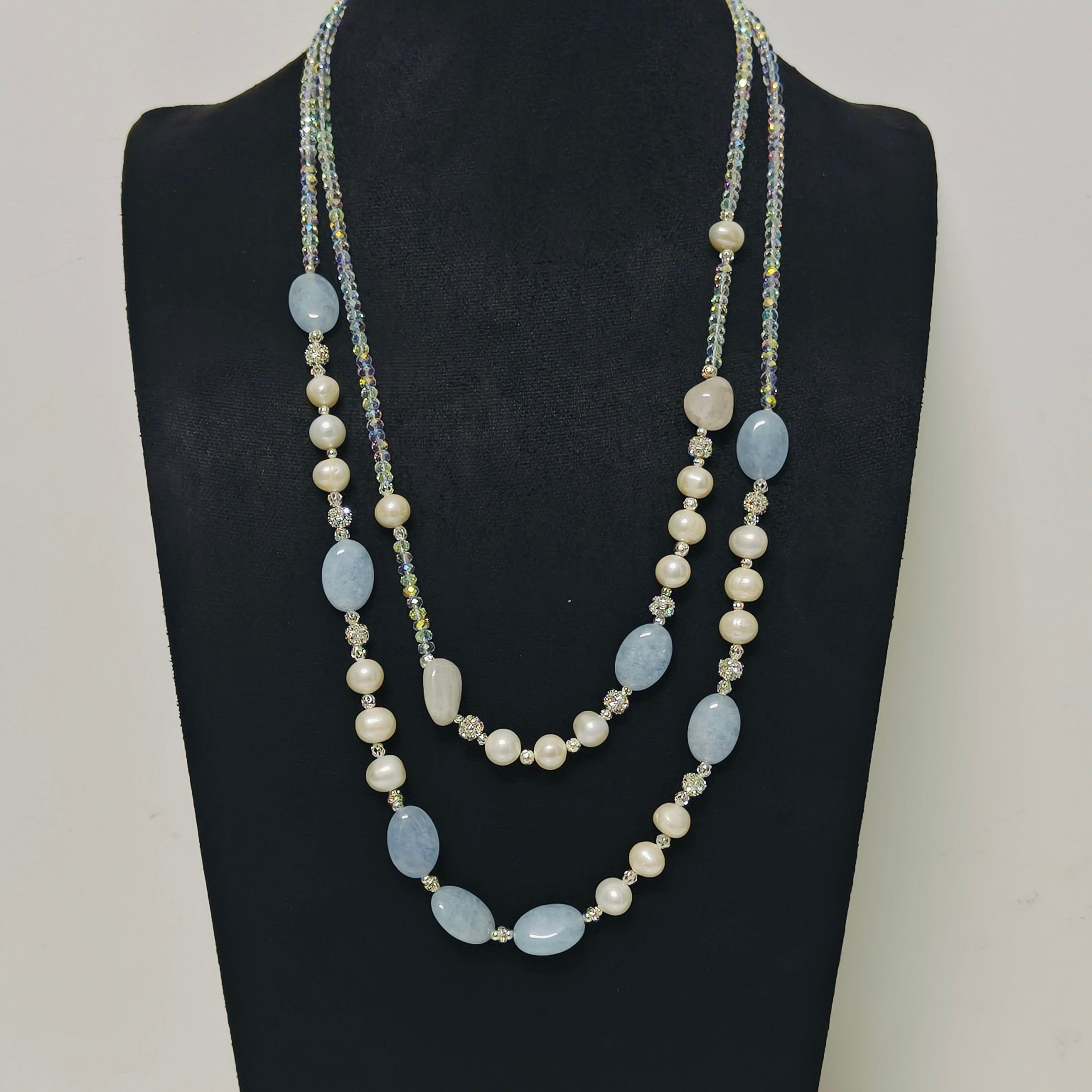 Versatile Adornment Stratified Brilliance Necklace Set (MAC344)