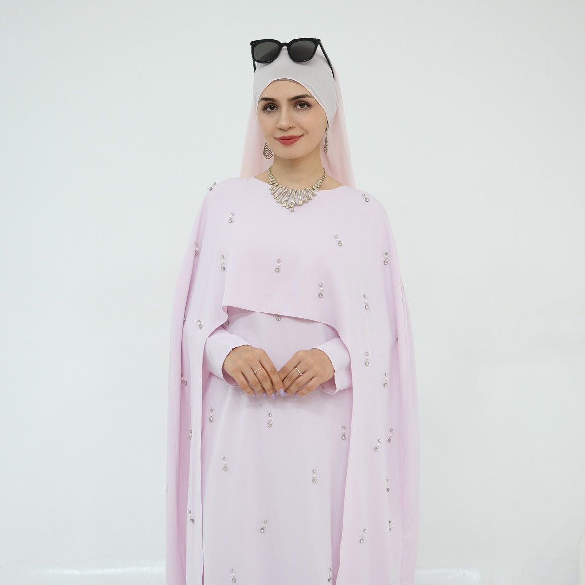 Celestial Beaded Luxury Muslim Abaya Set | Modest Dresses with Beading Detailing (MA266) - Mariam's Collection