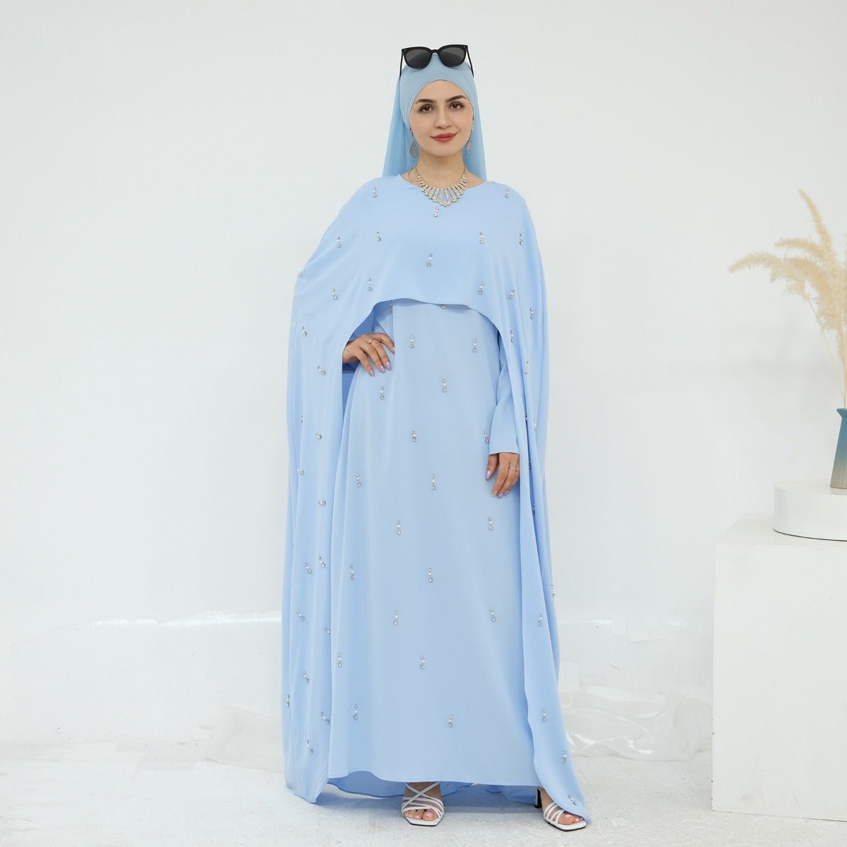 Celestial Beaded Luxury Muslim Abaya Set | Modest Dresses with Beading Detailing (MA266) - Mariam's Collection