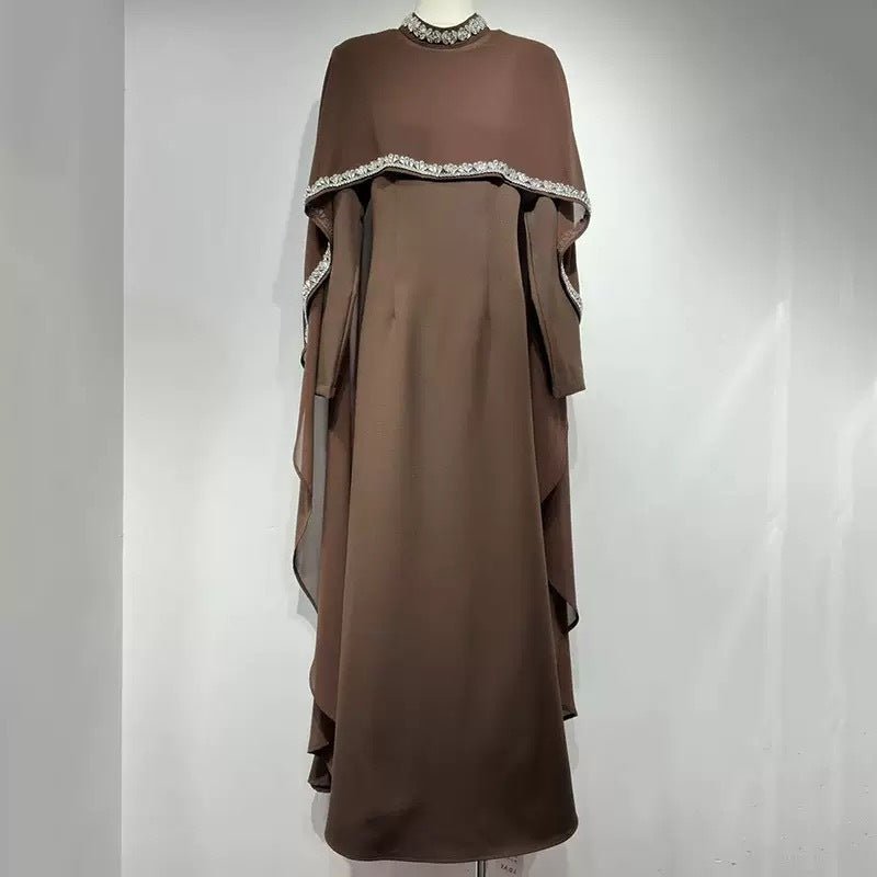 Celestial Rhinestone Cape Abaya | Luxury 2 - Piece Set(MA344) - Mariam's Collection