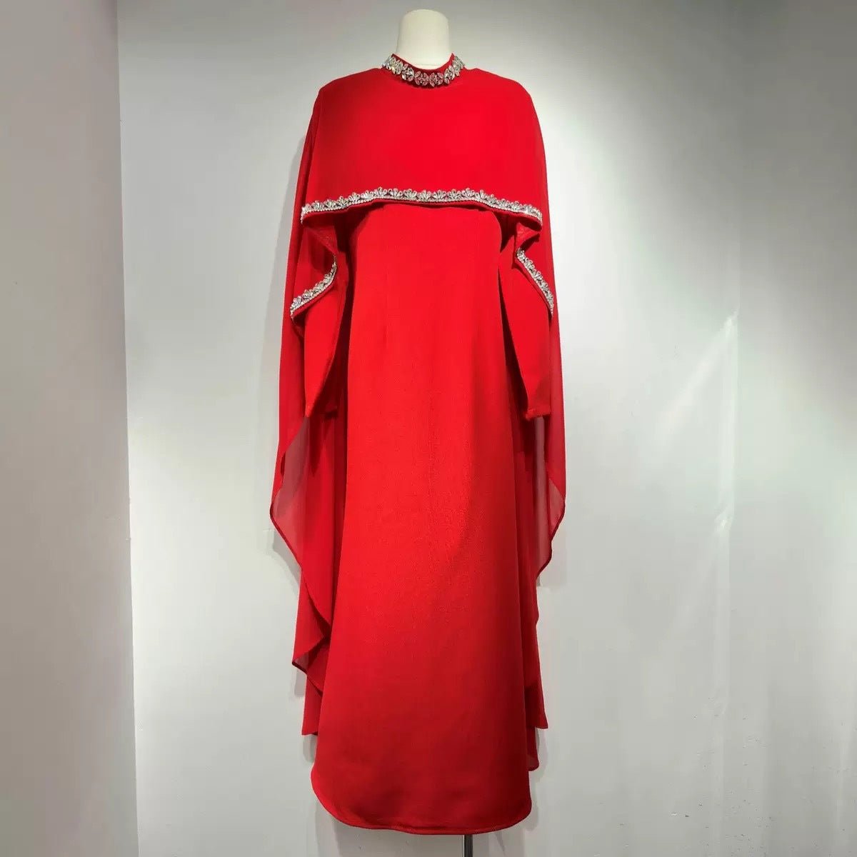 Celestial Rhinestone Cape Abaya | Luxury 2 - Piece Set(MA344) - Mariam's Collection